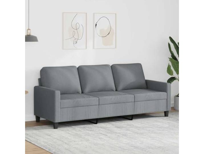 HEFZGDB 3-Sitzer Sofa Hellgrau 180 cm Stoff Polstergarnitur mit strapazierfähigem Bezug und robustem Metallgestell für langlebige Stabilität, atmungsaktiv und komfortabel mit dick