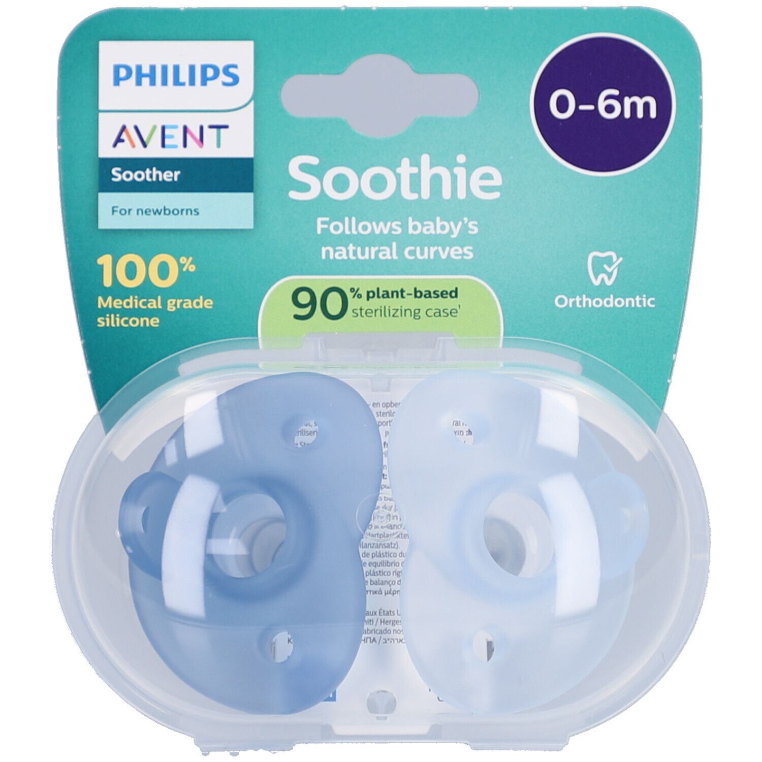 Philips Avent Fopspeen +0m Soothie boy 2st 2 St Schnuller