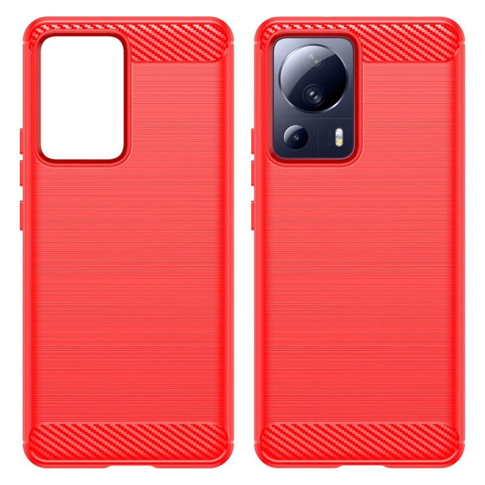 Cover-Discount Xiaomi 13 Lite - Metall Carbon Look Hülle rot (Xiaomi 13 Lite) (660125640C)