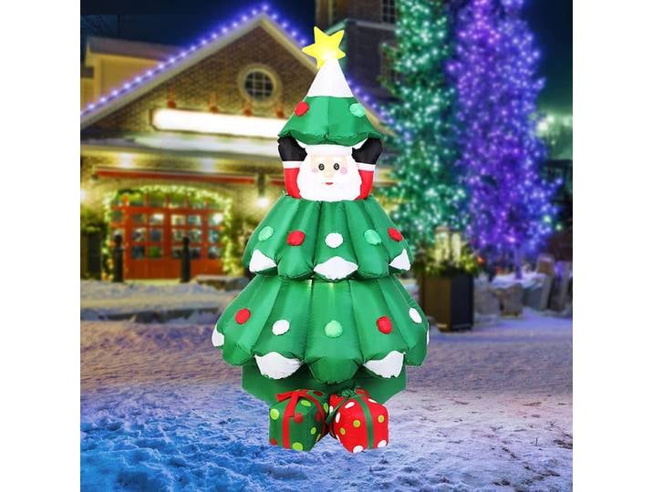 Arbre de noël gonflable de 6 pieds avec lumières LED, boîtes cadeaux Pop up, décoration gonflable, jouets d'extérieur pour enfants