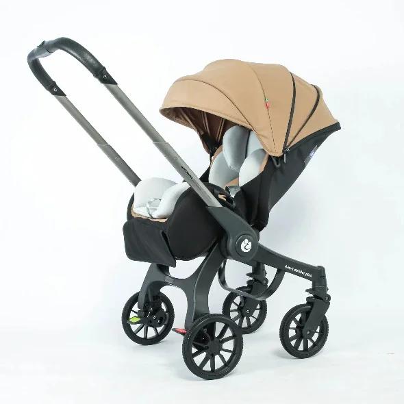 Kinderwagen - 4-in-1 Kombikinderwagen - Wendbar - Multifunktional - Faltbar - Leicht - Bis 25 kg belastbar - Apricot