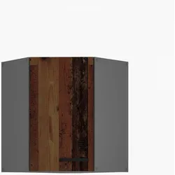 Küche OLD STYLE Eckhängeschrank 60X60 Old Wood Anthrazit Küchenzeile Einbauküche