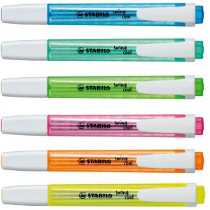 Stabilo Textmarker swing cool, 6 Stück, Strichbreite 1 - 4mm, im Etui, farbig sortiert