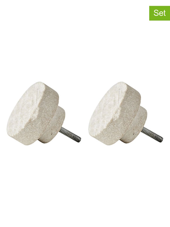 Muubs 2er-Set: Wandhaken "Yami" in Creme - Ø 4 cm - onesize