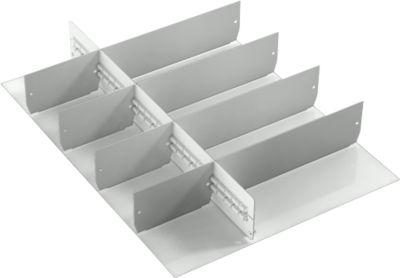Treston Schubladen-Unterteiler TWIN 3 ESD, passend für die 150/200 mm hohen Schubladen der TWIN Werkzeugwagen, 1 x Längsteiler/8 x Querteiler, Stahl