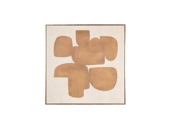 Design Wandbild „Odyssey“ mit Holzrahmen, 100 x 100 cm Gold Richmond Interiors