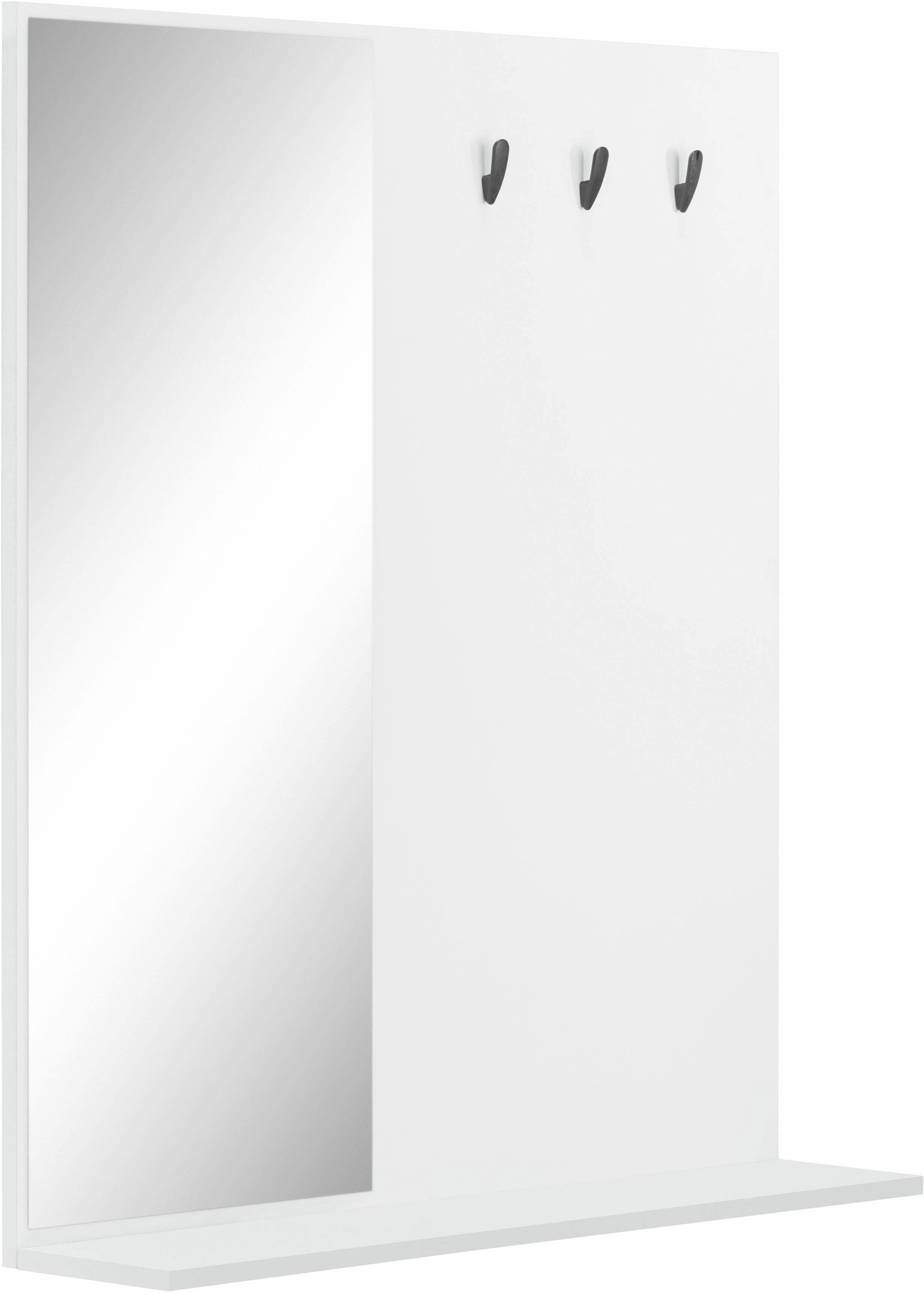 Spiegel PAROLI "Akron", weiss (weiß), B:95cm H:95cm T:16cm, Glas, Spiegel, Spiegel weiß B/H/T: 95cm x 95cm x 16cm