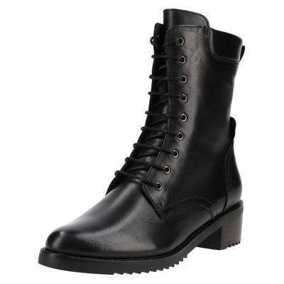 Schnürstiefelette EVERYBODY "Everybody Stiefelette Leder", Damen, Gr. 38, schwarz, Leder, Schuhe Schnürstiefelette