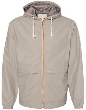 Weatherproof 193910 Vintage Hooded Rain Jacket in Khaki size Large   water-resistant Polyesterurethane