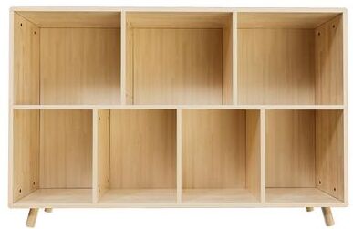 Justmaellc Wooden Bookshelf 2-Tier Bookcase Open Book Shelf with Legs for Home Office
