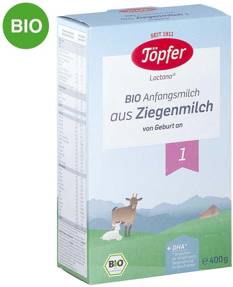 Töpfer Bio Anfangsnahrung Auf Ziegenmilchbasis 1