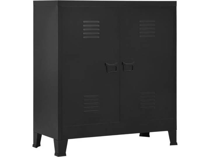 Home® Classeur Meuble classement Design - Armoire De Bureau industriel Noir 90x40x100 cm Acier 9019