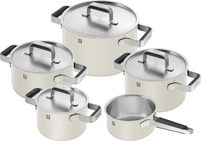 Zwilling Pure Kochgeschirrset 5-tlg. 18/10 elfenbeinfarben