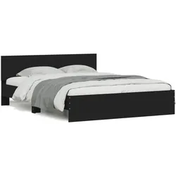 vidaXL Bettgestell mit Kopfteil Schwarz 140x190 cm