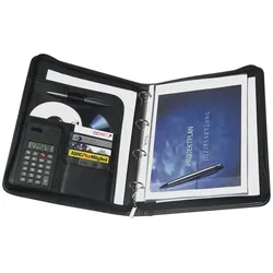 GENIE A4 Schreibmappe Exclusiv Lederoptik schwarz