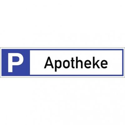 Dreifke® Schild, Parkplatzreservierer Apotheke, Alu, 460x110 mm