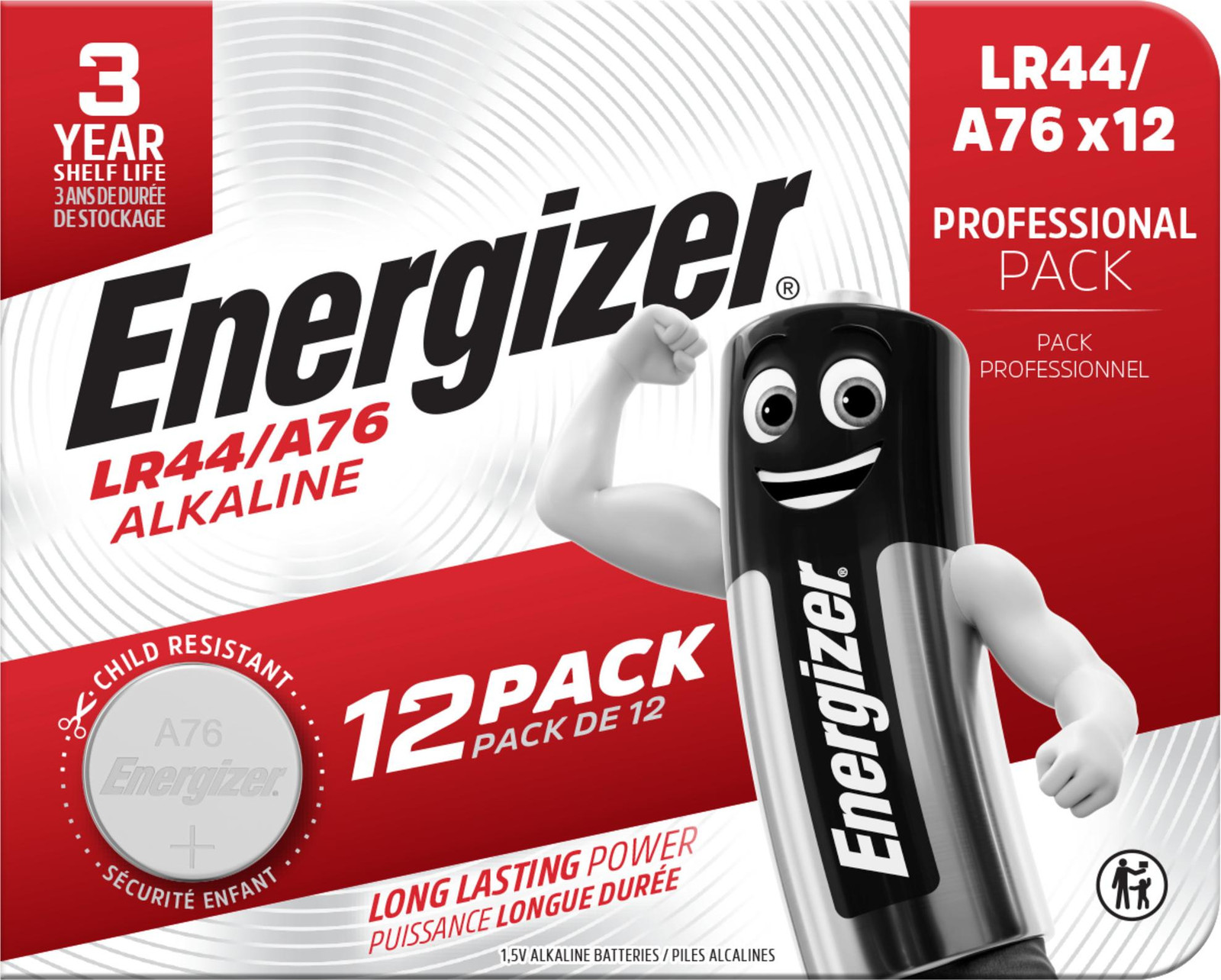 Energizer LR44/A76 batterijen, 12 stuks