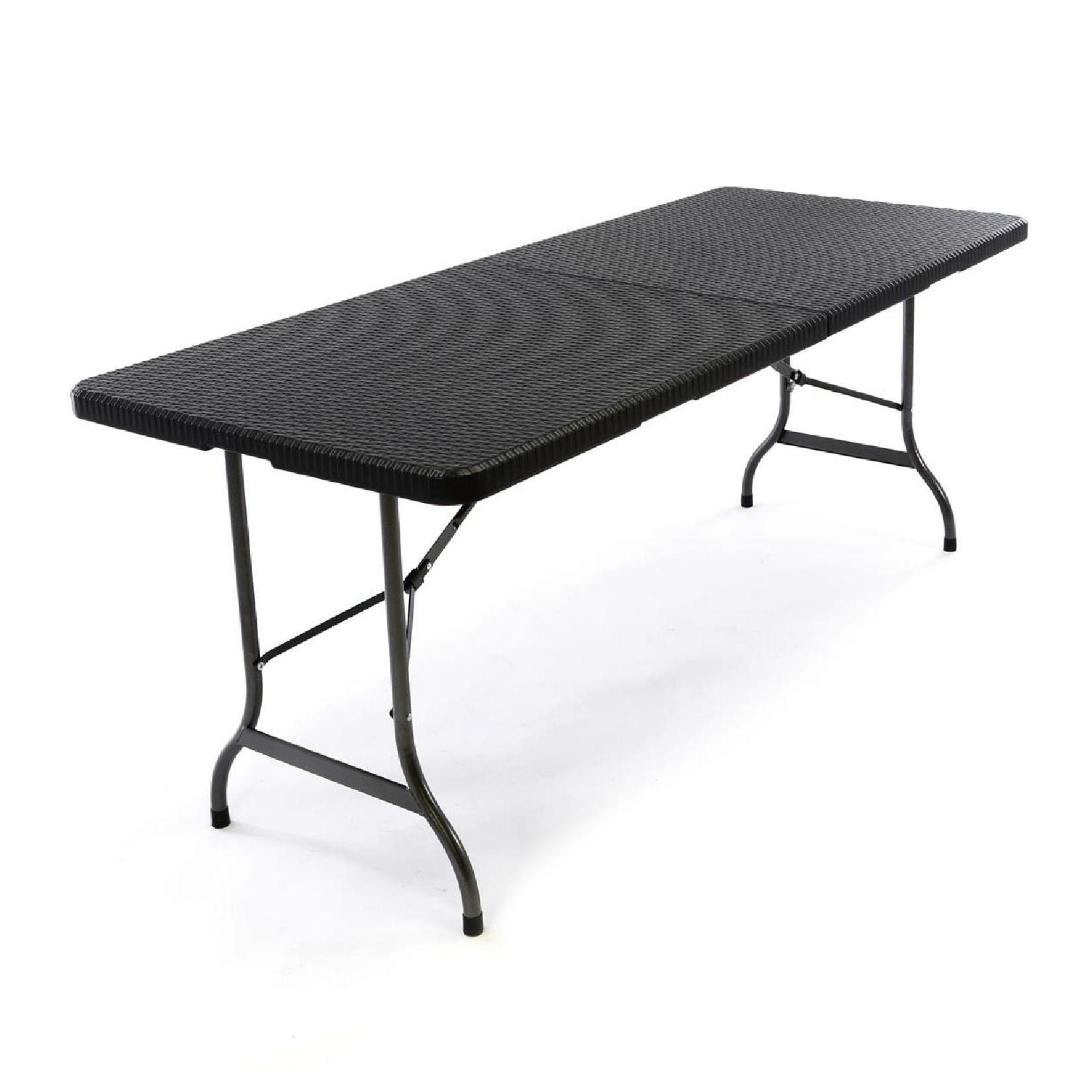 VCM Klapptisch Maße 180x75x70 cm Partytisch Gartentisch klappbar Rattanoptik
