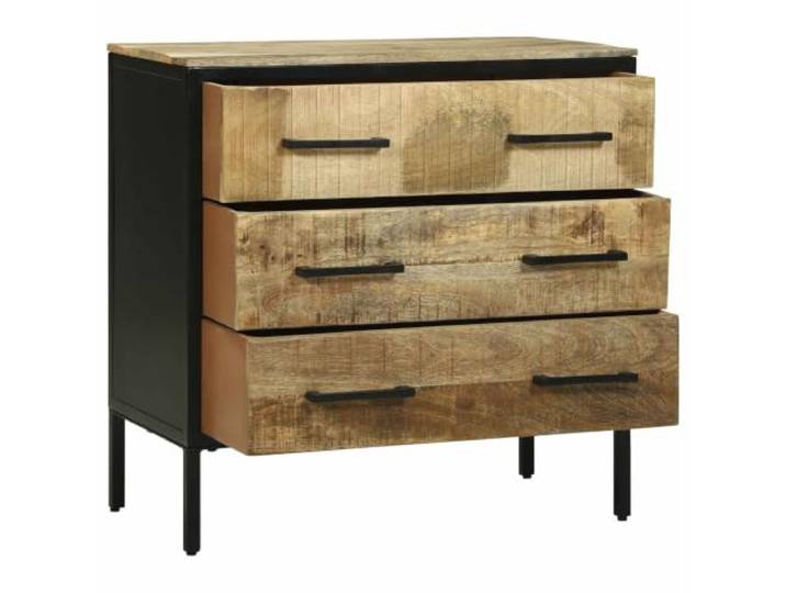 KPOTUERTU Sideboard mit Schubladen 70 x 35 x 70 cm Massivholz Mango Massives Akazienholz, Industrial-Stil, Schubladen, 70 x 35 x 70 cm, Ess- und Wohnbereich