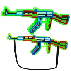 Pixel Rifle Waffe mit Licht- und Soundeffekten, Laser, Grün, 45 cm