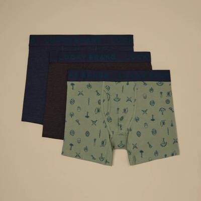 Lucky Brand 3 Pack Boxer Brief - Men's Accessories Underwear Boxers Briefs in Surf Print, Size XL