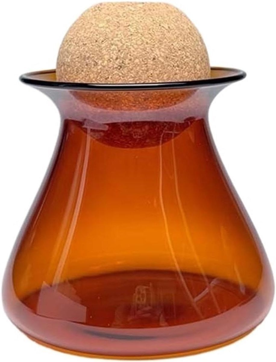 Creatieve glazen vaas voor woondecoratie en hydrocultuur, amber