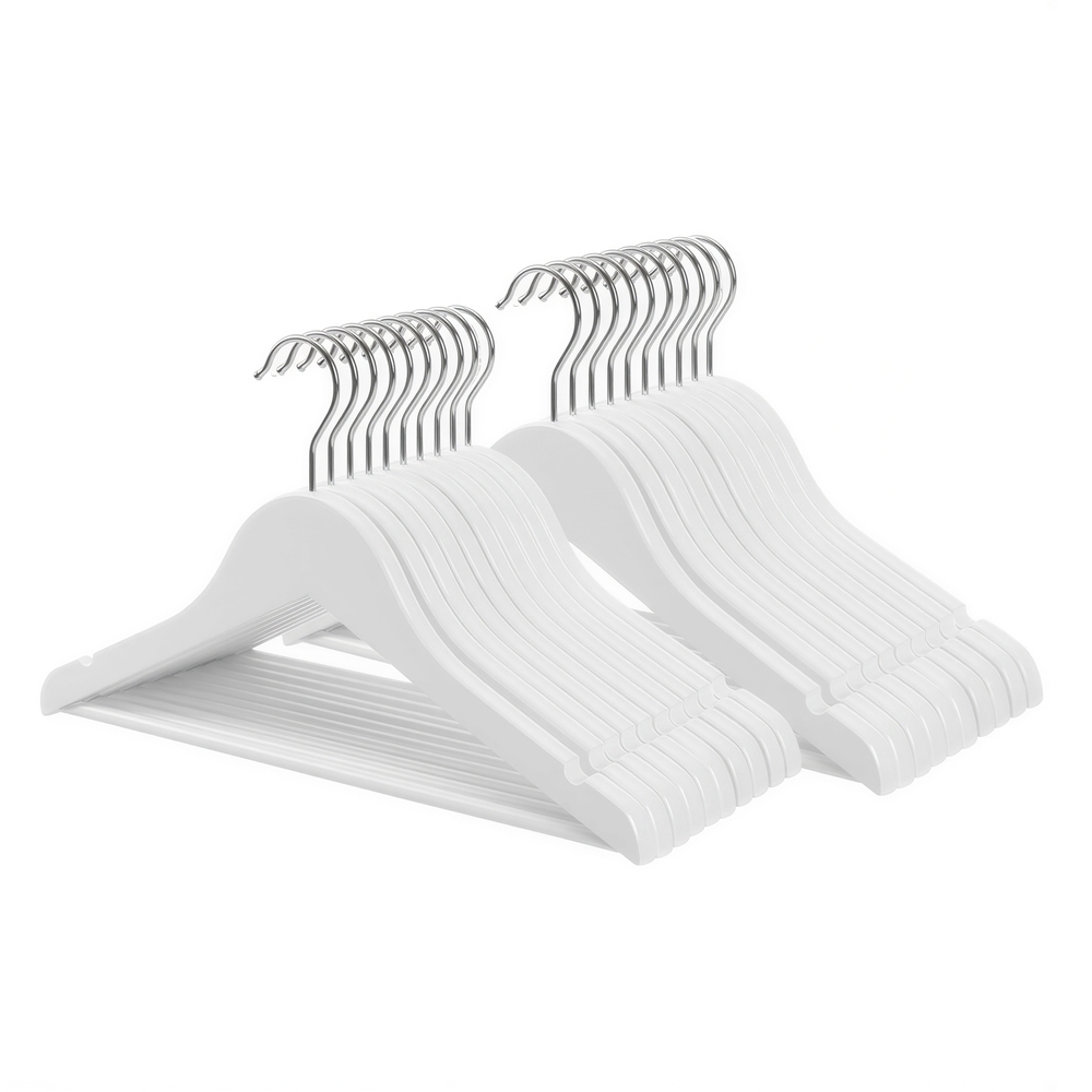 SONGMICS Kinderbügel Ahornholz 20 Stück Weiß CRWB3506W-20