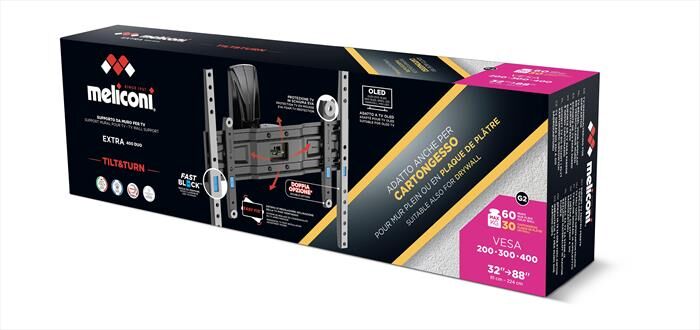Meliconi Supporto Tv Extra 400 Duo Cg 60 Kg-nero