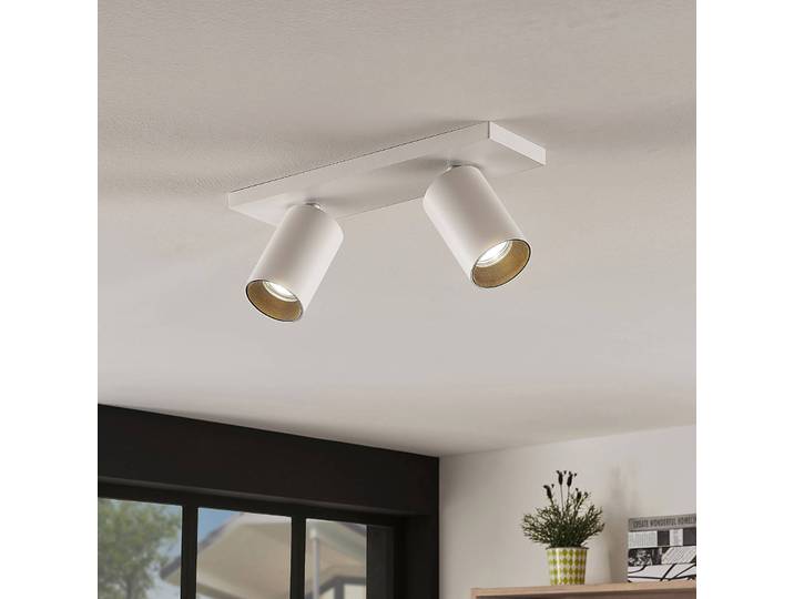 Arcchio Strahler Brinja, 2er-Set, weiß, eckig, 2-flg., GU10 Brinja Arcchio, dimmbar, weiß / opal, für Flurbereich, Aluminium, Modern, Strahler