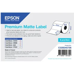 Epson, Etikettenrolle, Premium Matte Label 1 Rolle (76 mm)