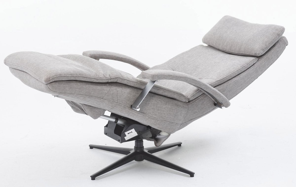 Elektrische Zero Gravity Relaxzetel in grijs meubelstof