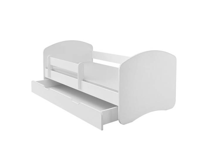 Lit Enfant Bébé 180x80 + TIROIR Matelas Sommier Gratuite Blanc ACMA II