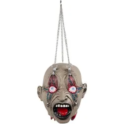 Boland, Osterdeko, Abgehackter Zombiekopf am Fleisch Haken mit Kette (1x)