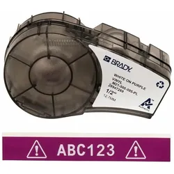 Brady, Etikettenrolle, White on Purple Vinyl tape (12.70 mm)