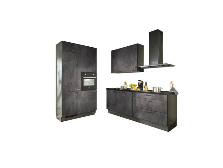 Xora Eckküche XO 10, Graphit, Schwarz, nur wie online abgebildet bestellbar, 220x120 cm, Made in Germany, seitenverkehrt erhältlich, vormontierter Korpus, Küchen, Eckküchen, Eckküchen ohne Geräte