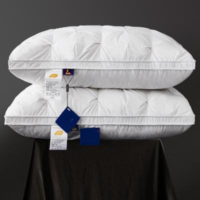 StayWell Luxury Goose Down Pillow White Cotton Pillow Cover Rectangle, 5 Star Hotel Sleep Experience With Low Mid high Pillows gray 48x74cm height 23 25cm 0.9kg