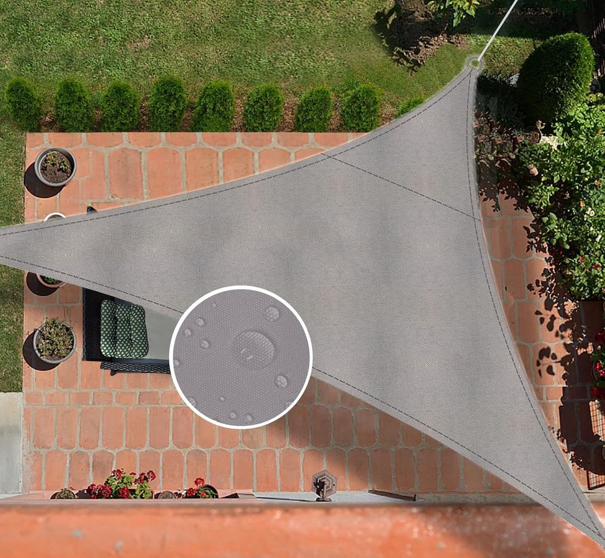 Driehoekig Schaduwdoek voor Tuin met Hoge UV-Bescherming