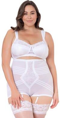 Plus Size Women's The Rago Shapette No Roll High Waist Brief with Zipper features exclusive contour bands. 6101 by Rago in White (Size M)