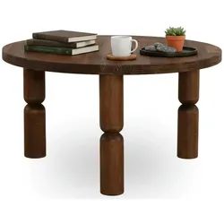Dmora Wohnzimmertisch Dpogb, Niedriger Wohnzimmertisch, Kaffeeregal, Couchtisch für Sofa, 70x70h40 cm, Nussbaum