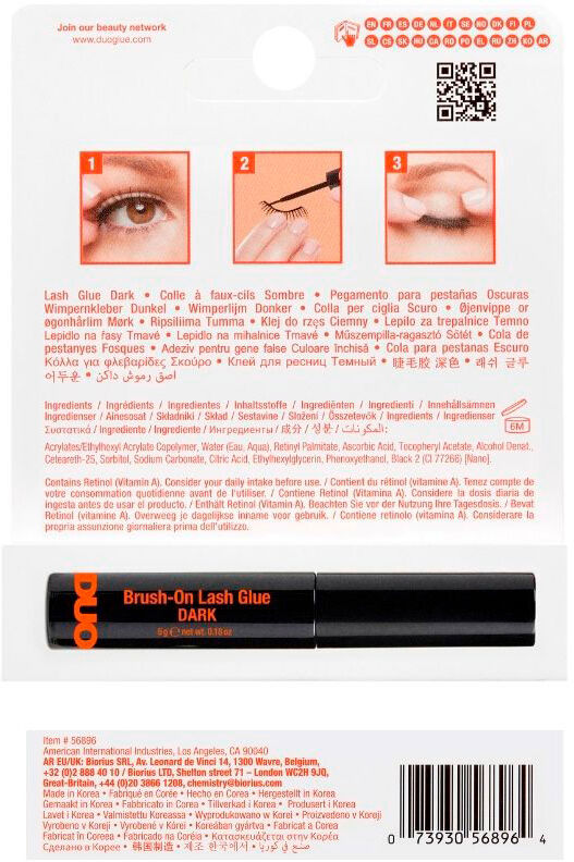 Ardell Duo Brush Striplash Adhesive Dark adhesivo pestañas en banda pincel 5 gr