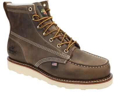 "Thorogood American Heritage 6"" Moc Toe Maxwear Wedge Boot (Men's) Work in Crazy Horse, Size 9 D, Leather"