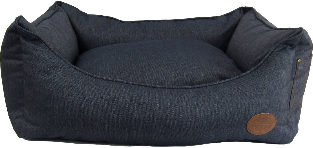 Archie & Oscar Berg Suede and Denim Pet Bed 109cm W x 82cm D x 33cm H