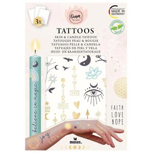 Moses Temporäre-Tattoos 63396, schwarz/gold/silber, Omm for you, 3 Blatt à 10,5 x 14,8cm, 69 Tattoos