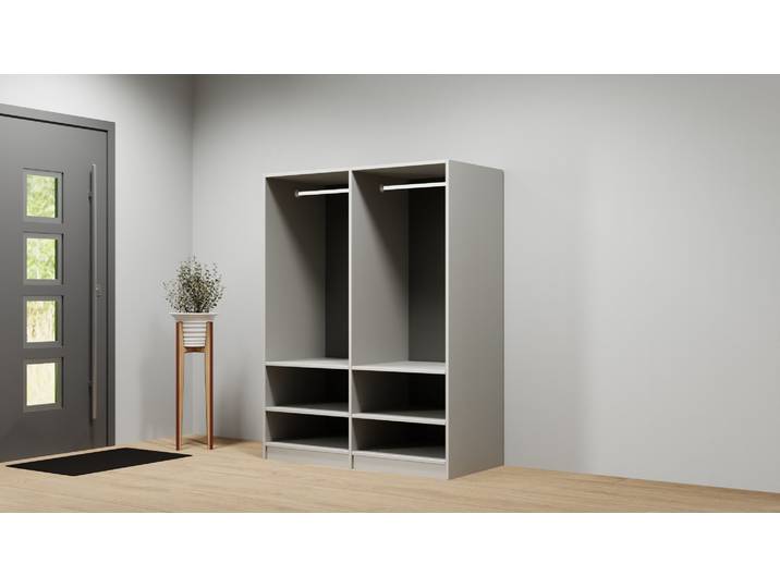Offener Kleiderschrank mit Kleiderstangen Premium Dekore Grau