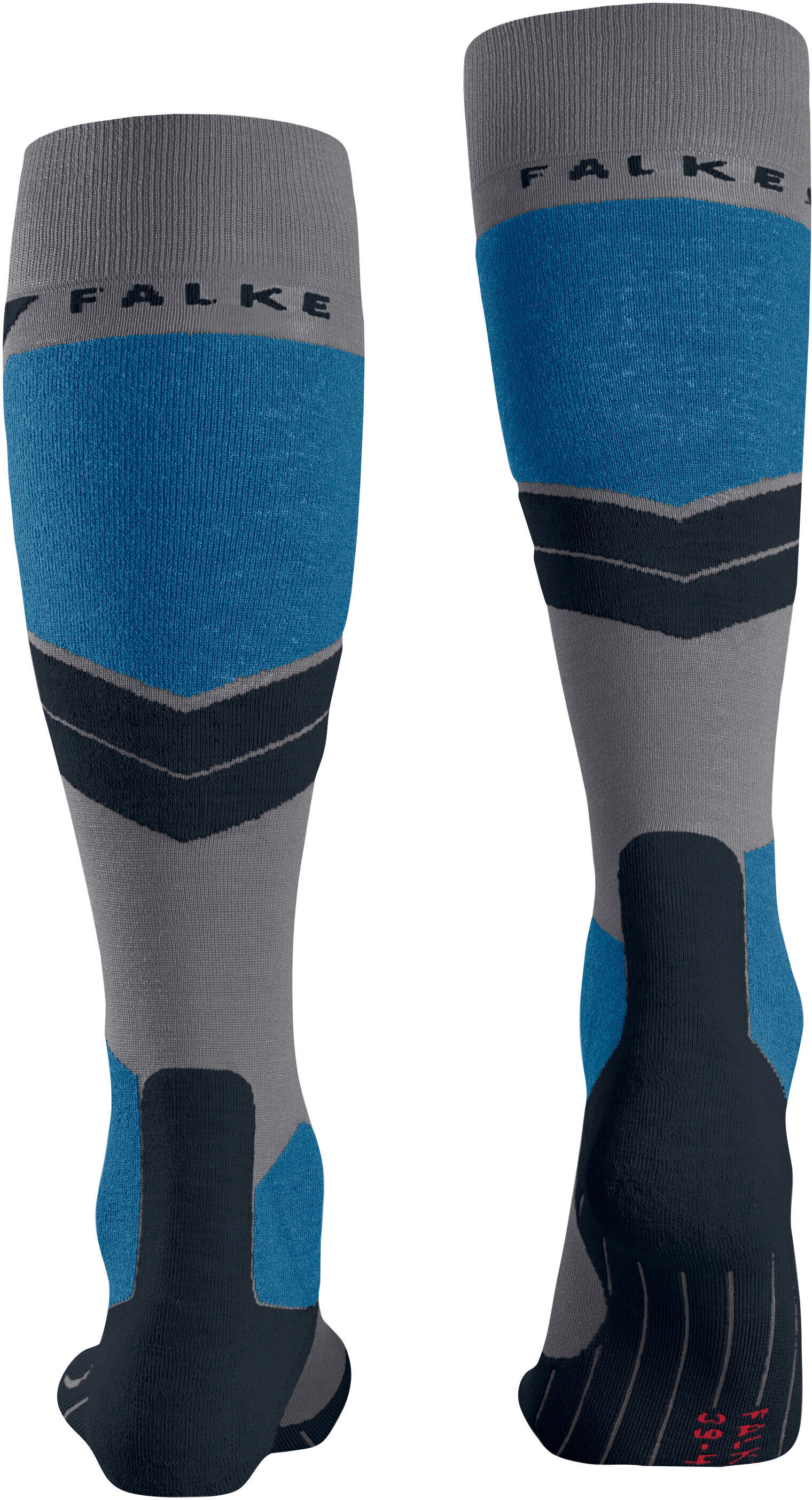Skistrümpfe FALKE "SK4 Advanced", Herren, Gr. 44-45, middle grau melange, Materialmix, normal, Socken Skistrümpfe, wärmend, hohe Feuchtigkeitsaufnahme, schnell trocknend middle grau melange 44-45