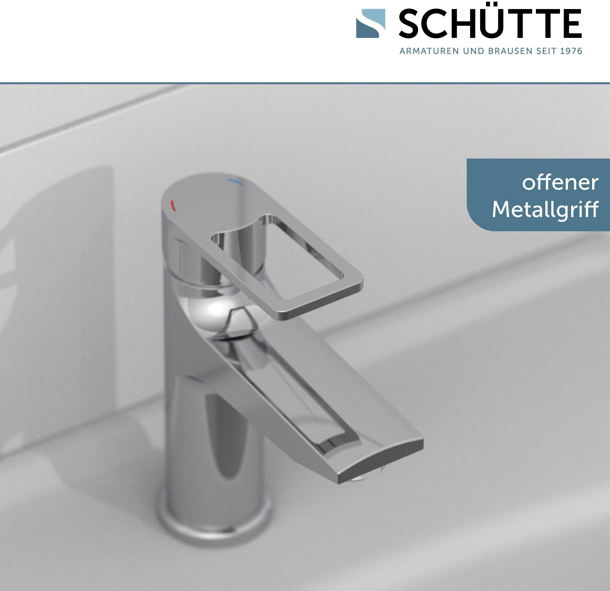 Waschtischarmatur SCHÜTTE "DERBY", silber (chrom), Messing, Armaturen, Waschtischarmatur, Wasserhahn Bad, geräuscharm, Marken Mischdüse chrom Einheitsgröße