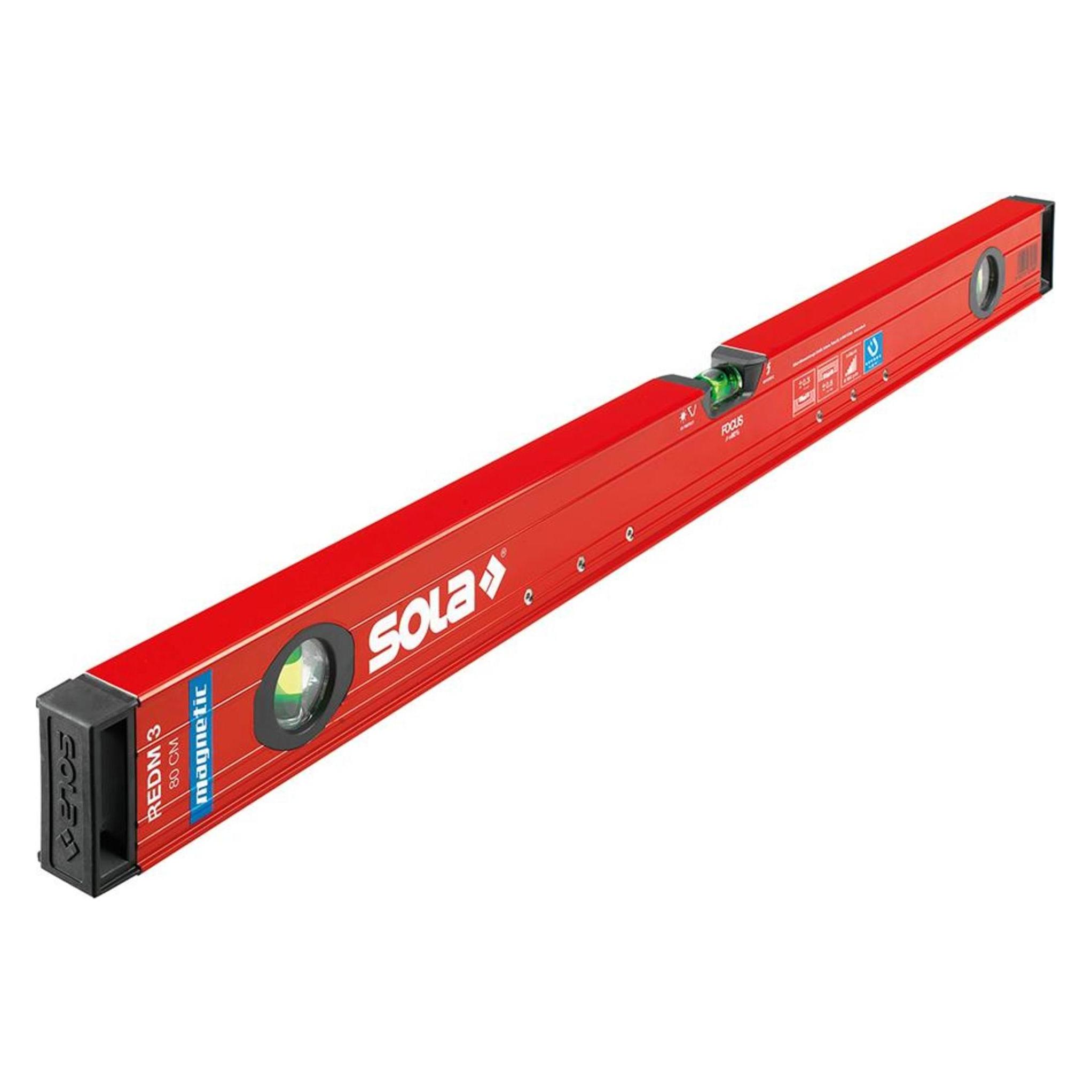 Sola Messwerkzeuge Aluminium-Wasserwaage RED M SOLA 1000mm, 3 Libellen (100 cm) (9002719031857)