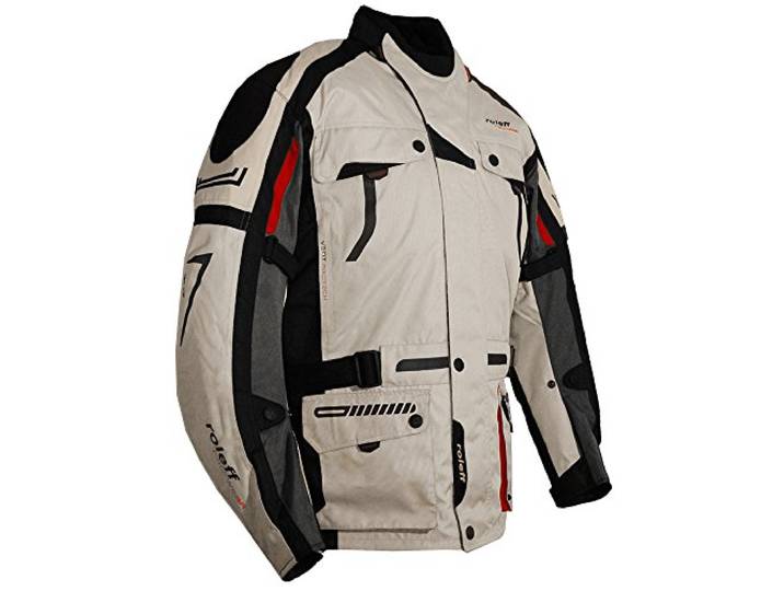 Roleff Helle Motorradjacke mit Protektoren, Belüftungssystem, Klimamembrane und herausnehmbarem Thermofutter von Roleff Racewear, Weiß, 3XL
