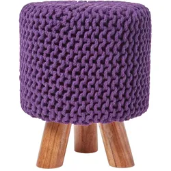 STRICK-HOCKER weinrot, Dreibein 32/32/42 cm
