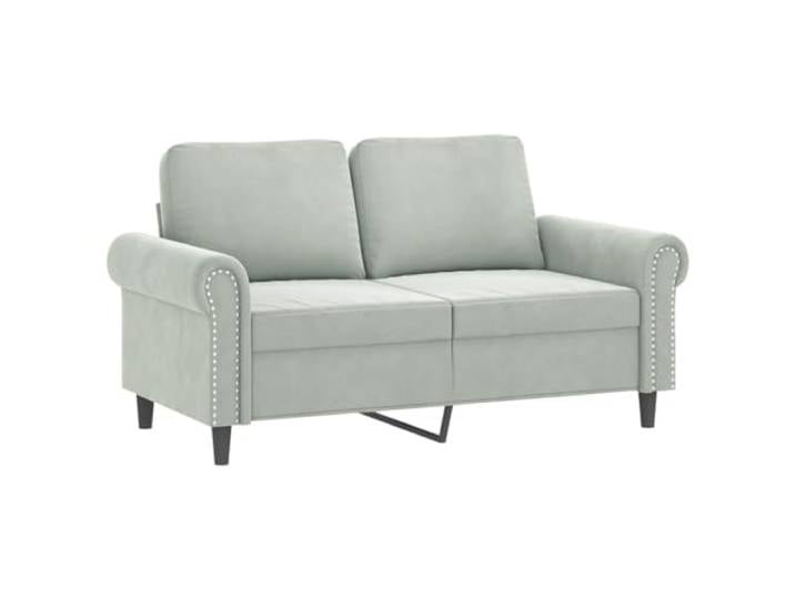 KTHLBRH Sofa-Set, 2-teilig, hellgrau, Samt, mit Kissen Struktur aus Sperrholz und Metall, Füllung aus Schaumstoff, 1 2-Sitzer-Sofa, 1 3-Sitzer-Sofa